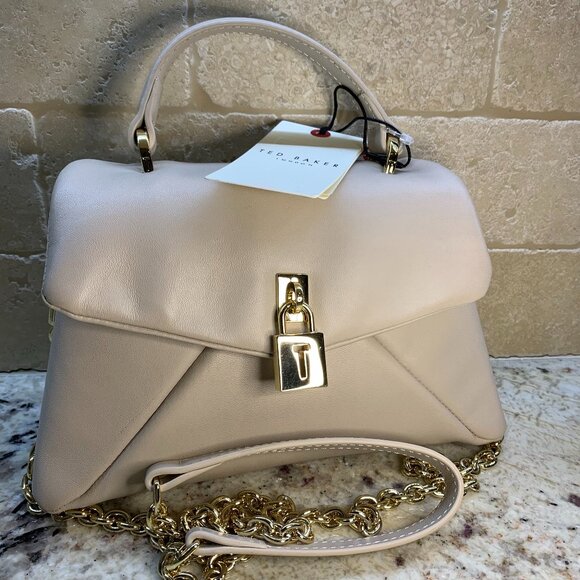 NWT Ted Baker Poppy Leather Satchel Cream - Picture 1 of 8